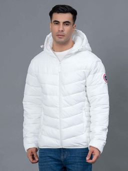 Red Tape - White Solid Polyester Mens Padded Jacket