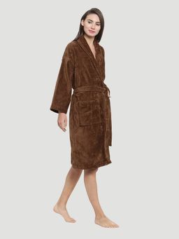 MYTRIDENT - Soft Comfort 100% Cotton Shawl Collar Bathrobe, Wilssing Gown, (Willow Wood)