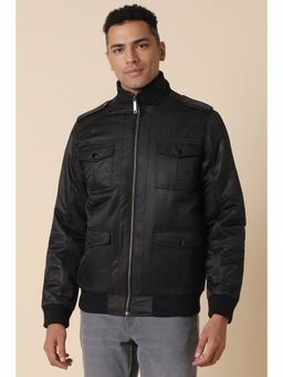 Allen Solly - Men Black Solid Full Sleeves Casual Jacket
