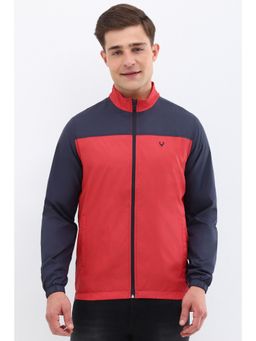 Allen Solly - Men Red Colorblock Full Sleeves Casual Jacket