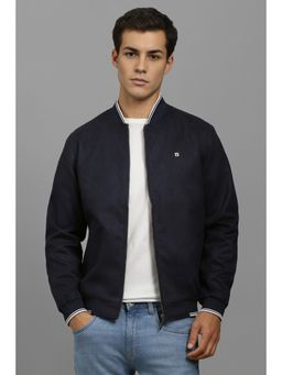 Louis Philippe - Men Casual Navy Blue Solid Jackets