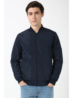 Peter England - Men Navy Blue Solid Casual Jacket