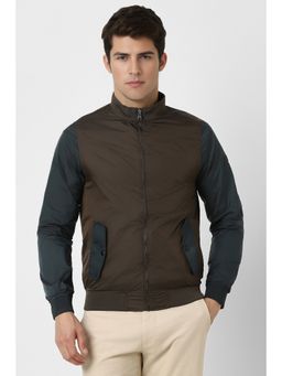 Van Heusen - Men Brown Colorblock Casual Jacket