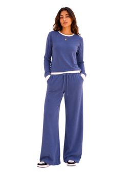 LUMIERES - Women Blue Washed Ink Joggers