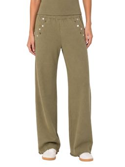 LUMIERES - Women Pistachio Olive Iridescent Joggers
