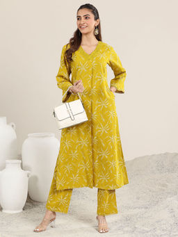 Libas - Women Yellow Floral Co-ord (Set of 2)