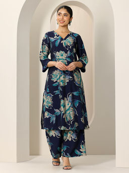 Libas - Women Blue Floral Co-ord (Set of 2)