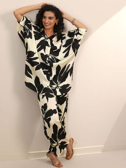 Libas - Women Off White Floral Co-ord (Set of 2)