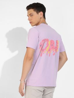 Campus Sutra - Men Lilac Basic Regular Fit T-Shirt