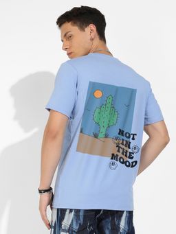 Campus Sutra - Men Blue Basic Regular Fit T-Shirt