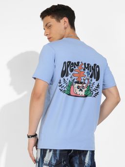 CAHOOT - Men Blue Basic Regular Fit T-Shirt