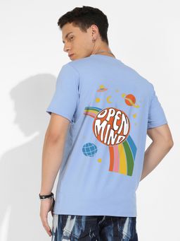 CAHOOT - Men Blue Basic Regular Fit T-Shirt