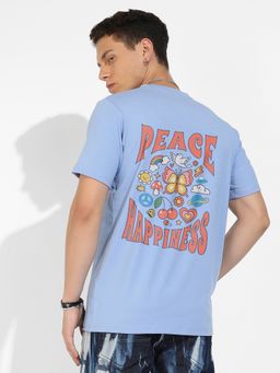 CAHOOT - Men Blue Basic Regular Fit T-Shirt