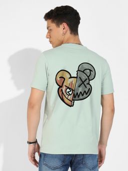 CAHOOT - Men Sage Green Basic Regular Fit T-Shirt