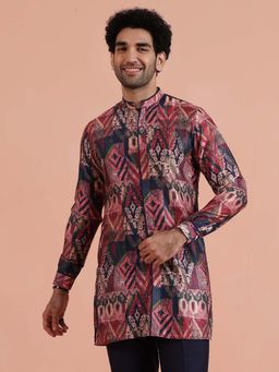 KISAH - Men Multi-Colour Printed Mid Contemporary Festive Wear Kurta