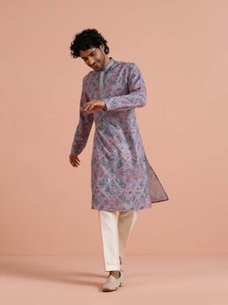 KISAH - Men Grey Kurta with Trouser