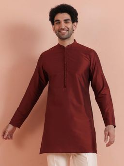 KISAH - Men Maroon Mid Classic Festive Wear Kurta