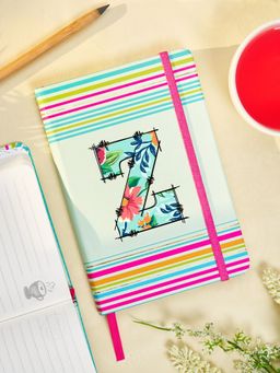 Doodle Collection - Initial Z Stripes Theme Premium Hard Bound B6 Notebook Diary 192 Ruled Pages