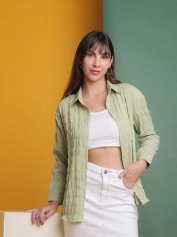 Freehand - Women Green Solid Shirt