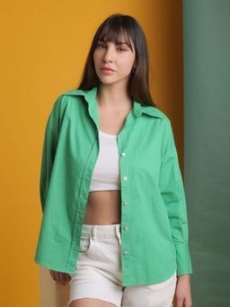 Freehand - Women Green Solid Shirt