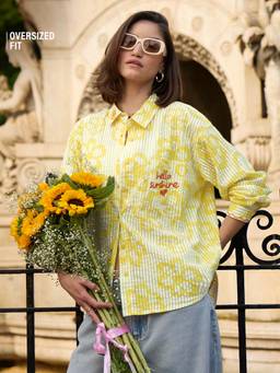 The Souled Store - Women Yellow Embroidered Shirt