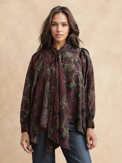 Women Multi-Color Paisley Top
