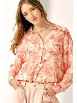 Virgio - Women Orange Floral Shirt