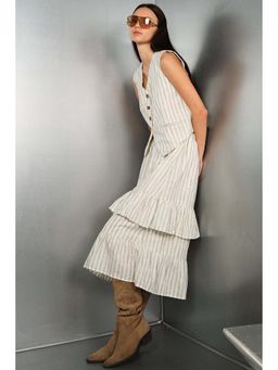 Virgio - Women Off White Stripes Top