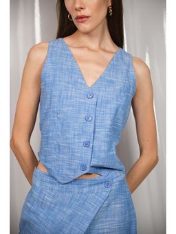 Virgio - Women Blue Solid Top