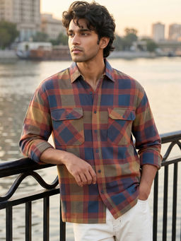 Bewakoof - Men Multicoloured Checked Oversized Shirt