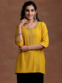 Libas - Mustard Cotton Blend Kurti