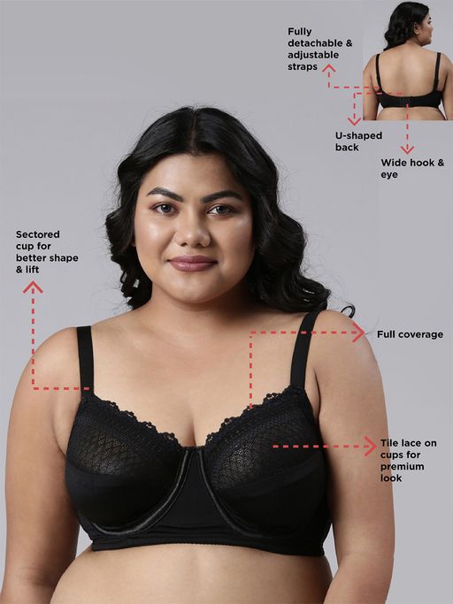 Buy Enamor Ultimate Support M Frame Lace Non-Padded Wired Full