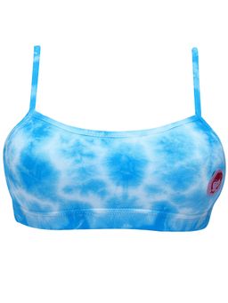 D'chica - Non Padded Non Wired Beginner Bra Blue Tie Dye Print. Blue