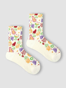 Cider - Fruity Women's Soft Printed Crew Socks White