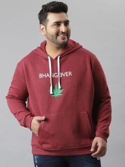 Instafab Plus - Men'S Printed Stylish Full Sleeve Hooded Casual Sweatshirts,Purple