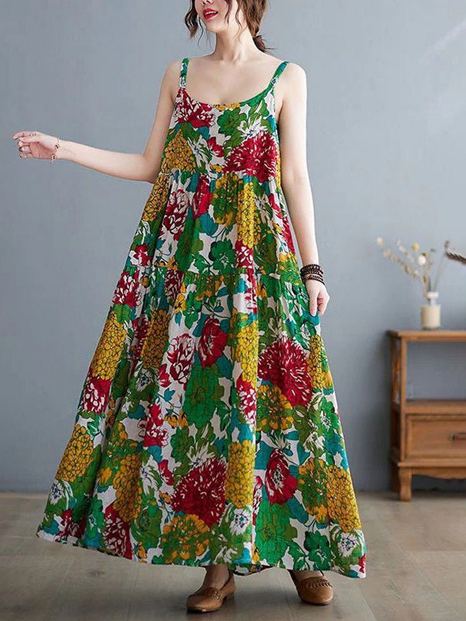 Women Multi-Color Floral Rayon Printed Trendy Dress-image-44