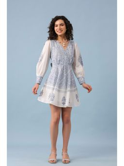 RATAN JAIPUR - Blue Wrap Dress