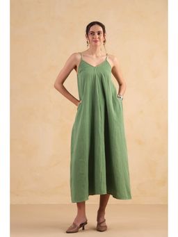 RATAN JAIPUR - Green Slip Dress