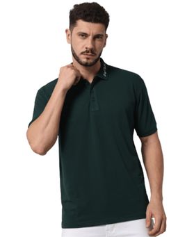 Griffel - Men Printed Half Sleeve Black Polo T-Shirt