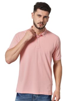 Griffel - Men Printed Half Sleeve Black Polo T-Shirt