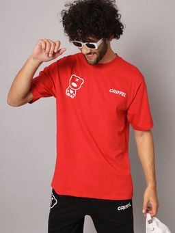 Griffel - Men Printed Half Sleeve Black T-Shirt