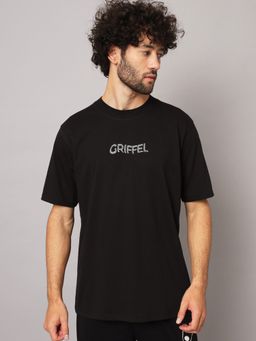 Griffel - Men Printed Half Sleeve Black T-Shirt