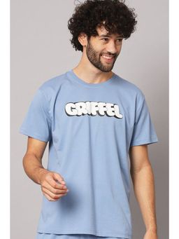 Griffel - Men Printed Half Sleeve Black T-Shirt