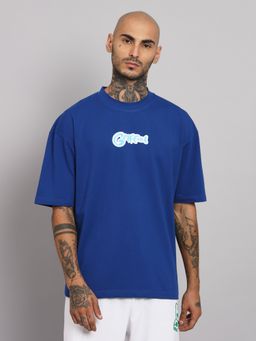 Griffel - Men I Say More Printed Royal Regular Fit Cotton T-Shirt