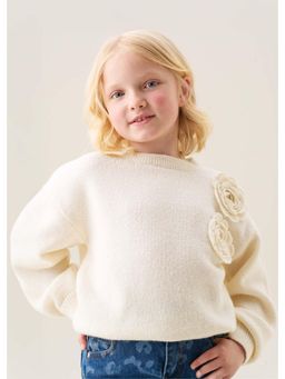 ANGEL & ROCKET - Mila Corsage Sweatshirt - Ivory