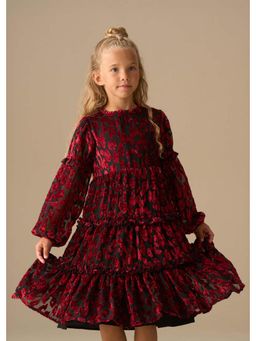 ANGEL & ROCKET - Poppy Devore Velvet Tiered Dress