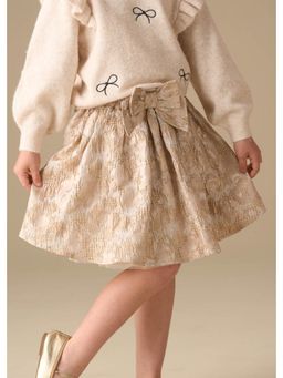 ANGEL & ROCKET - Etta Metallic Jacquard Skirt - Cream