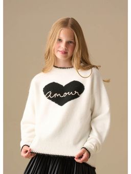 ANGEL & ROCKET - Callie Amour Heart Sweatshirt - White