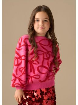 ANGEL & ROCKET - Livia Bow Eyelash Sweatshirt - Pink
