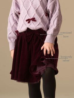 ANGEL & ROCKET - Chloe Velvet Skirt - Burgundy